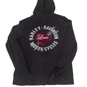 GRAIL Harley Davidson Love Motor Cycles long sleeve black shirt size 2XL